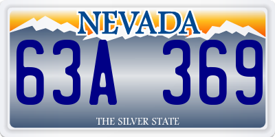 NV license plate 63A369