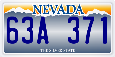 NV license plate 63A371