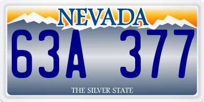 NV license plate 63A377