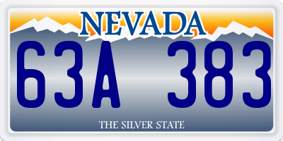 NV license plate 63A383