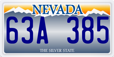 NV license plate 63A385