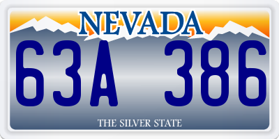 NV license plate 63A386