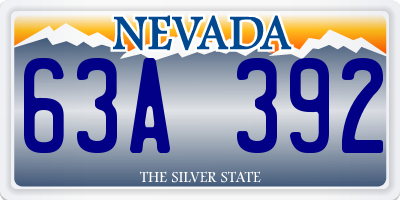 NV license plate 63A392