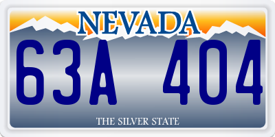 NV license plate 63A404
