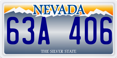 NV license plate 63A406