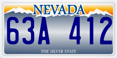 NV license plate 63A412