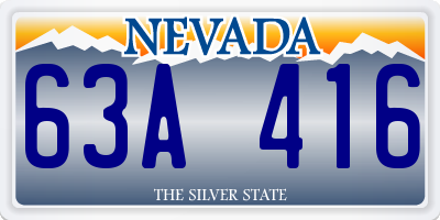 NV license plate 63A416