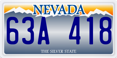 NV license plate 63A418