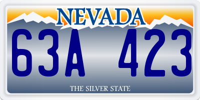 NV license plate 63A423