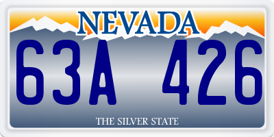 NV license plate 63A426