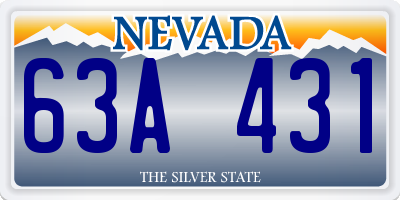 NV license plate 63A431