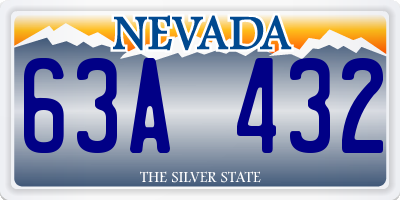 NV license plate 63A432