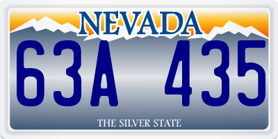 NV license plate 63A435