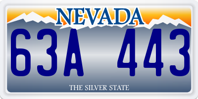 NV license plate 63A443