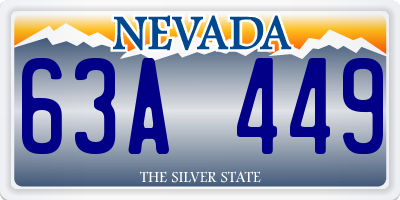 NV license plate 63A449