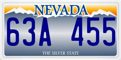 NV license plate 63A455