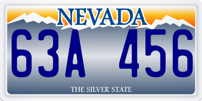 NV license plate 63A456