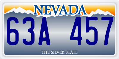 NV license plate 63A457