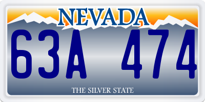 NV license plate 63A474