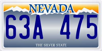 NV license plate 63A475