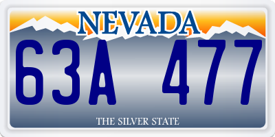 NV license plate 63A477