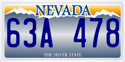 NV license plate 63A478