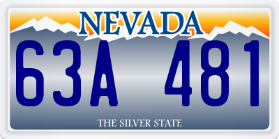NV license plate 63A481