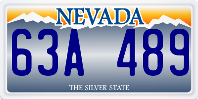 NV license plate 63A489