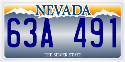 NV license plate 63A491