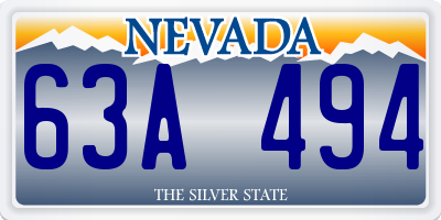 NV license plate 63A494