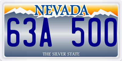 NV license plate 63A500