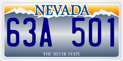 NV license plate 63A501