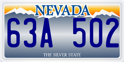 NV license plate 63A502