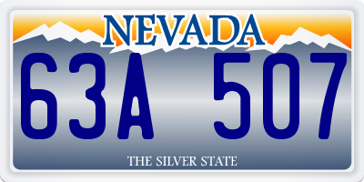 NV license plate 63A507