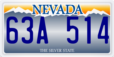 NV license plate 63A514