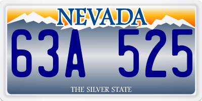 NV license plate 63A525