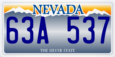 NV license plate 63A537