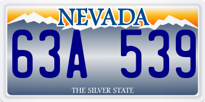 NV license plate 63A539