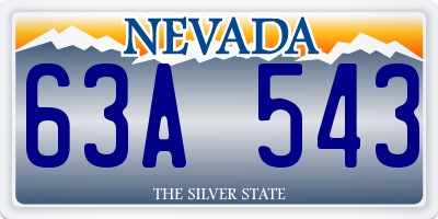 NV license plate 63A543