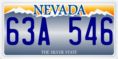 NV license plate 63A546