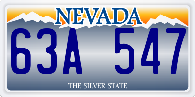 NV license plate 63A547