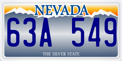 NV license plate 63A549