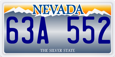 NV license plate 63A552