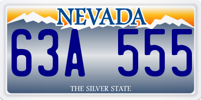 NV license plate 63A555