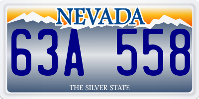 NV license plate 63A558