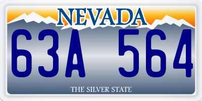 NV license plate 63A564