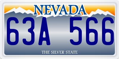 NV license plate 63A566