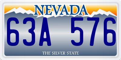 NV license plate 63A576