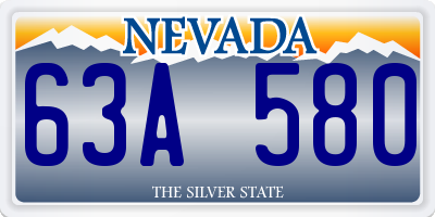 NV license plate 63A580