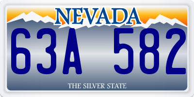 NV license plate 63A582